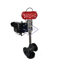 Vanne de régulation de débit proportionnelle à actionnement pneumatique DN32 WCB pour huile de transfert thermique avec positionneur