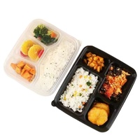 Boîtes en plastique d'emballage en plastique de catégorie comestible pp boîte jetable en plastique de micro-onde prennent le compartiment de récipients alimentaires pour aller boîte