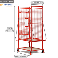 Chariot industriel en métal grillagé avec roulettes pivotantes de 5 pouces, capacité de charge de 220 kg, cadre intégré pour la réparation automobile OEM et l'utilisation en entrepôt