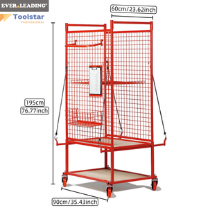 <span class=keywords><strong>Carrello</strong></span> Industriale in Rete Metallica <span class=keywords><strong>con</strong></span> <span class=keywords><strong>Ruote</strong></span> Girevoli da 5 Pollici, Capacità 220 kg, Telaio Integrato per Riparazioni Auto e Uso in Magazzino - Product Image 2
