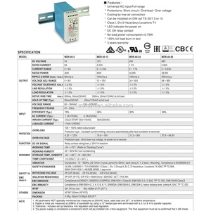 แหล่งจ่ายไฟ Meanwell รุ่น MDR-40-5 กำลังไฟ 40 วัตต์ แบบราง DIN สำหรับอุตสาหกรรม กล้องวงจรปิด กล่องจ่ายไฟ 5V 12V 5V 2A - Product Image 3