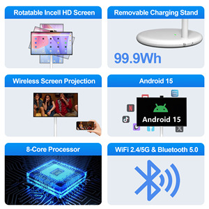 ทีวีพกพาหน้าจอสัมผัสพร้อมขาตั้ง ขนาด 27 นิ้ว ความละเอียด Full HD ระบบ Android 15 ปรับความสูงได้ สำหรับแท็บเล็ตทีวีสีเทา ขนาด 21.5 นิ้ว ลดราคาพิเศษ - Product Image 3