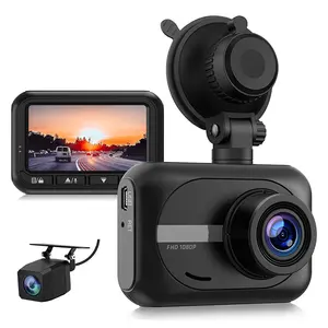 2.45 Inch Tweeweg Mini Opname Dashcam 1080P Dubbele Lens Fhd Auto Dashboard Camera Met Ahd 720P Achteruitkijkcamera