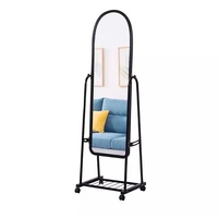Miroir sur pied mobile pleine longueur en fer forgé, moderne et simple, pour essayage et présentation en magasin de vêtements - Vente en gros usine