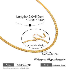 ファッションヒップホップチョーカー ジュエリーチェーンネックレス 14K金メッキ カデナス・クバーナ・デ・オロ フランコ マイアミ ダイヤモンドカット キューバンリンク - Product Image 2