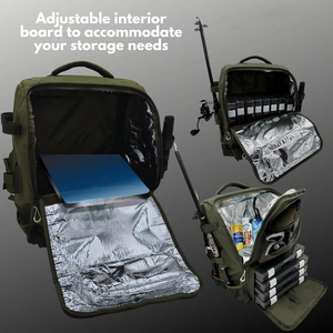 Bolsa de pesca personalizada, nailon resistente al agua, gran capacidad, aparejos de pesca, mochila para cañas - Product Image 3