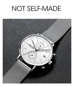 Reloj analógico deportivo popular para hombre, correa de malla de acero inoxidable, relojes de cuarzo de muñeca con rueda de aleación de buena calidad - Product Image 2