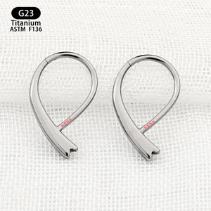 G23 <b>Titanium</b> Nose <b>Ring</b> 10mmx12.7mm Seamless Hook Geometric Design Unisex Everyday Wear - Product Image 2