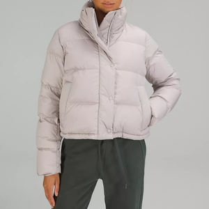 Vente en gros Hiver Dames Vestes <span class=keywords><strong>Femme</strong></span> Doudounes Full Zip up Cinchable Hem Cropped Puffer Jacket - Product Image 4