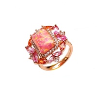 Bague de mariage populaire de luxe pour femme en argent sterling 925 plaqué rhodium avec pierres précieuses mélangées, idéale pour les fêtes