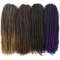 Extensions de cheveux au crochet Marley Twist souples de haute qualité, 18 pouces, 30 mèches par paquet, fibres afro crépues résistantes à la chaleur