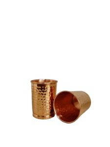 Verre en cuivre martelé traditionnel indien, 100% cuivre pur, gobelet à eau écologique réutilisable, récipient ayurvédique pour la maison et l'hôtel - Product Image 3