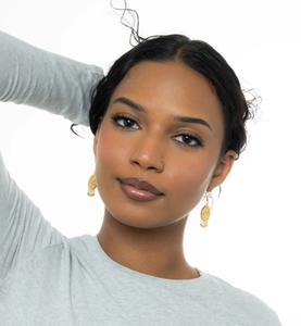 مجوهرات ملهمة من الفولاذ المقاوم للصدأ مجوهرات غير مسببة للحساسية للنساء "Maktub" أقراط عملات معدنية عتيقة مجوهرات خط عربي - Product Image 2