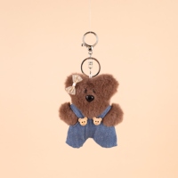 Mignon chien errant sac fourrure peluche 3D voiture porte-clés pendentif Durable écologique