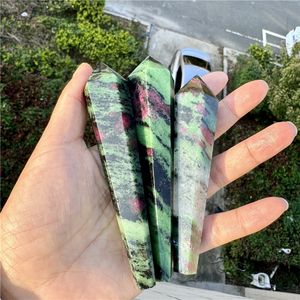 Obelisco de Cuarzo Pulido con Cristal Natural de Rubí Zoisite, Brillante bajo Luz UV, para Decoración del Hogar, Venta al por Mayor - Product Image 3