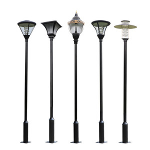 Lampadaire de jardin extérieur en fer avec abat-jour en verre LED, lumière blanc chaud doux 2700K, IP66, non-démontable, AC 220V, capteur de mouvement, alimenté par énergie solaire - Product Image 1