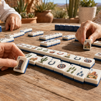 Tuiles de Mahjong en Acrylique de Luxe Western Rodeo American avec Sac de Transport Inclus OEM/ODM