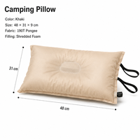 Oreiller gonflable rectangulaire de haute qualité pour le cou, idéal pour le camping, les voyages et la promotion publicitaire