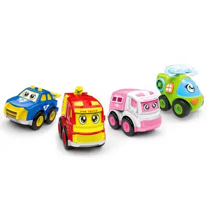 उच्च गुणवत्ता वाले प्लास्टिक जड़त्वीय छोटे वाहन कार्टून कार सेट घर्षण खिलौना