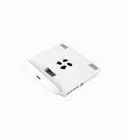 Support Ergonomique pour Ordinateur Portable NBS-09WH (Blanc) avec Ventilateur de Refroidissement, Hauteur Réglable, 4 Ports USB, Design Breveté Amovible, Moule Exclusif