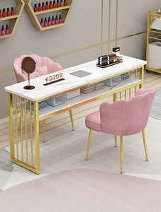 Zs Beauty Salon Furniture Package <b>Nail</b> Bar Desk Manicure <b>Table</b> Luxury Tufted Manicure <b>Tables</b> With Chair - Product Image 3