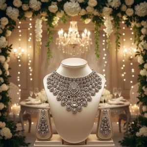 Juego de Gargantilla de montaje de diamantes elegantes Mount Ghat para mujer con montajes elegantes para bodas y compromisos Collares de diamantes - Product Image 3