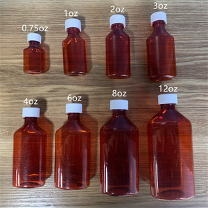 Toa thuốc <span class=keywords><strong>1oz</strong></span> 2oz 3Oz 4oz 6oz 8oz 12oz 16oz hình bầu dục hổ phách Chai PET với CR mũ cho xi-rô - Product Image 2