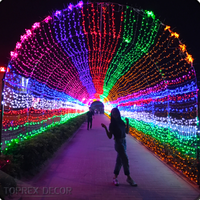 3d grand tunnel arc décorations de vacances extérieur étanche commercial géant led lumières spectacle de noël