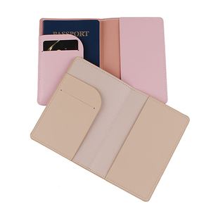 Étui de voyage tendance en cuir PU couleur unie pour carte d'identité et passeport, style décontracté, étanche, avec logo personnalisé par marquage à chaud, idéal pour les voyages. - Product Image 2