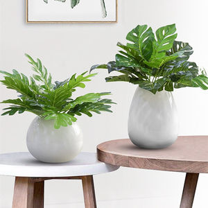 समकालीन आधुनिक गोल सिरेमिक मिट्टी के बरतन सादे सफेद डिजाइन के लिए सरल सफेद डिजाइन उपयुक्त घर का उपयोग शीर्ष तालिका वेस - Product Image 4