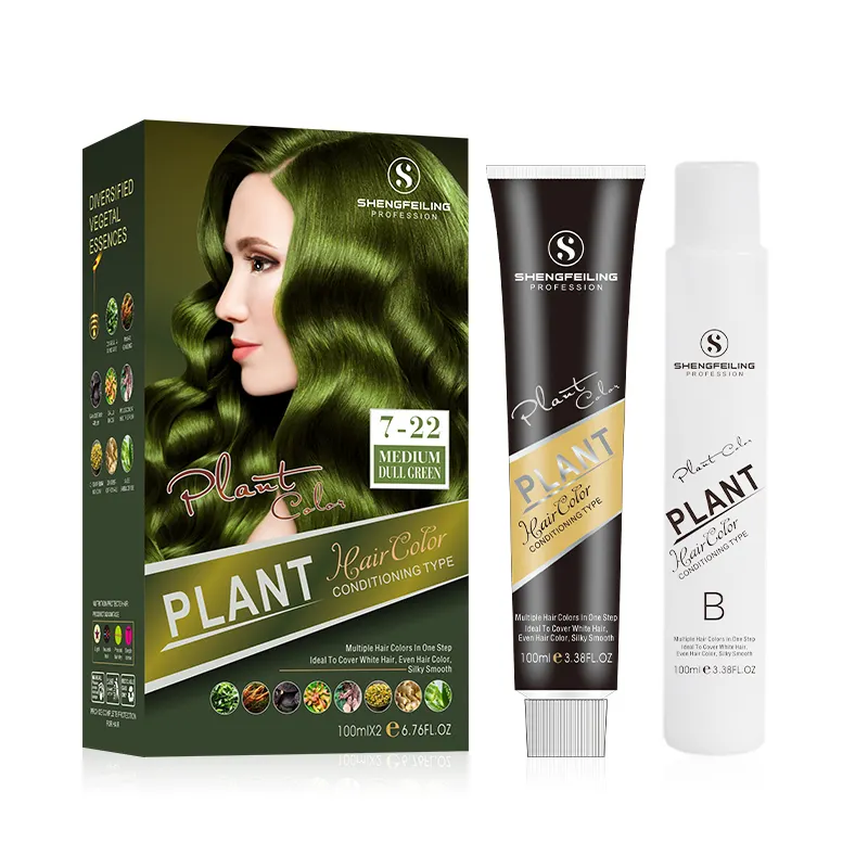 Jiaying OEM Tinte para el cabello de salón profesional 8 colores Etiqueta privada Productos para el cabello de belleza Polvo verde Natur Semipermanente sin crema
