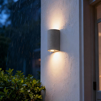 Applique murale LED d'extérieur carrée moderne, étanche IP65, en ciment, blanc chaud doux 2700K, éclairage bidirectionnel, durée de vie 30000 heures