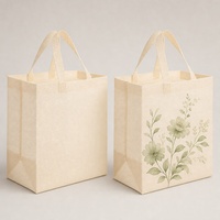 Sacs fourre-tout écologiques non tissés à motif lettres, avec logo personnalisé, poignées et ouverture supérieure, taille moyenne – Option cadeau pour les courses