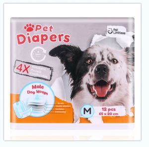Pañales Desechables para Perros al por Mayor, 12 Piezas de Diferentes Tamaños S M L XL XXL, Pañales Suaves para Mascotas - Product Image 1