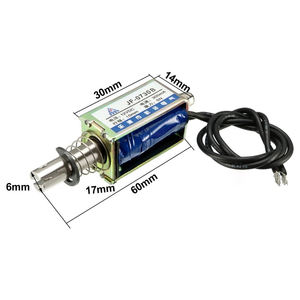 12V 5N 10 Stroke سحب دفع نوع الملف اللولبي الكهرومغناطيسي نوع الإطار المفتوح الحركة الخطية 6 Stroke Push Bar Dia - Product Image 2