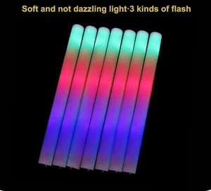 50 Stück RGB LED Blinkende Schaumstoff-Leuchtstäbe, Partyzubehör für Raves, Geburtstag, Hochzeit, Weihnachten, Halloween, Ostern, Neues Design - Product Image 2