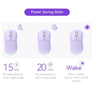 Chuột chơi <span class=keywords><strong>game</strong></span> RGB 1000 Hz tốc độ bỏ phiếu Chuột chơi <span class=keywords><strong>game</strong></span> siêu nhẹ chuột không dây Bluetooth quang học - Product Image 4