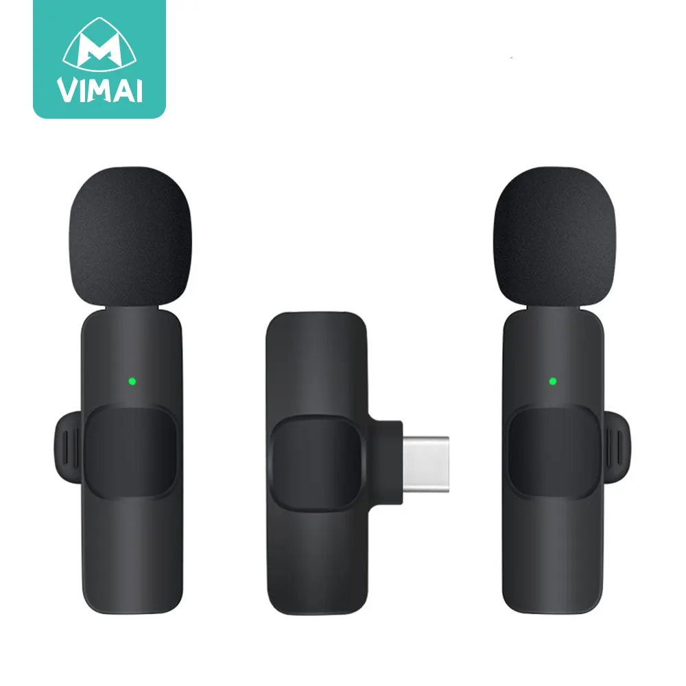 VIMAI K9 Gravação de vídeo audio portátil mini microfone sem fio lavalier usb microfone sem fio para o telefone móvel