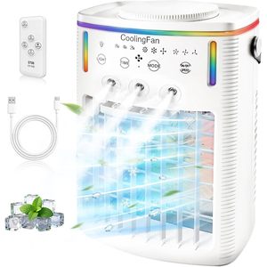 Ventilateur de refroidissement BTJMHUUR, refroidisseur d'air portable de 1500 ml avec télécommande et lumière LED à 7 couleurs pour la maison et la chambre à coucher - Product Image 1