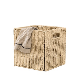 Japanese Simple Folding <strong>Storage</strong> <strong>Basket</strong> <strong>Large</strong> Capacity Household Paper Rope Bedroom Living Room <strong>Storage</strong> - Product Image 2