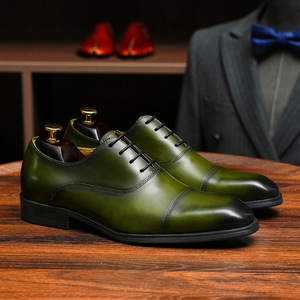 2026 Spring Latest Men's Leather British Business Formal Brocade Embossed Shoes with <b>Pointed</b> Toe Oxford Style - Product Image 5