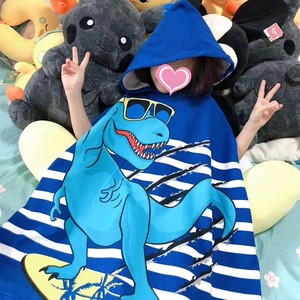 Trùm Đầu Trẻ Em Cá Mập Cá Sấu Khủng Long Áo Choàng Tắm Trẻ Em Poncho Bãi Biển Khăn Với Cá Mập Răng Mui Xe - Product Image 3