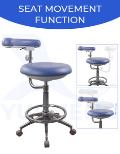Sedia Ergonomica Professionale per Assistente Dentale, <span class=keywords><strong>Design</strong></span> Ergonomico, Movibile e Regolabile con Bracciolo Singolo per Ospedali e Laboratori - Product Image 4