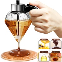 Distributeur de miel, distributeur de sirop en forme de diamant usine de verre 200ml cuisine luxe JW boîte de couleur multifonction fête chauffable