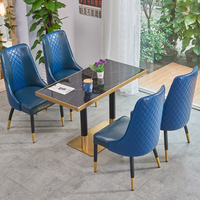 Ensemble table et chaises de restaurant moderne avec pieds en métal pour salon et hôtel, mobilier commercial