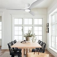 YOUKAIN Ventilateur de plafond en bois massif Contrôle de l'application WiFi en option pour différentes hauteurs Angles 0-2000 Lumen pour une utilisation en été et en hiver