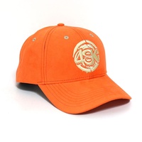 Groothandel 6 Panel Baseball Caps Custom Geborduurd Logo Mannen En Vrouwen Bijpassende Oranje Suède Outdoor Baseball Caps