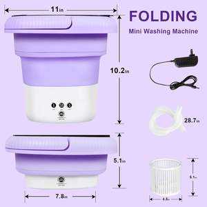 <span class=keywords><strong>Lavadora</strong></span> Eléctrica <span class=keywords><strong>Portátil</strong></span> Plegable <span class=keywords><strong>con</strong></span> Centrifugadora Automática, <span class=keywords><strong>Mini</strong></span> <span class=keywords><strong>Lavadora</strong></span> para Ropa Interior y Calcetines, 6L de Gran Capacidad, para Hogar y Hotel - Product Image 3