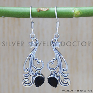 <b>Black</b> <b>Onyx</b> Gemstone <b>Earring</b> 925 Sterling Silver Handmade Magnificent Jewelry Unique Style Bulk Wholesale Silver <b>Earrings</b> - Product Image 1