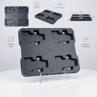 Plateau d'emballage en PET thermoformé noir mat à faible brillance, moulé sur mesure à 10 degrés pour l'électronique grand public OEM TM1607